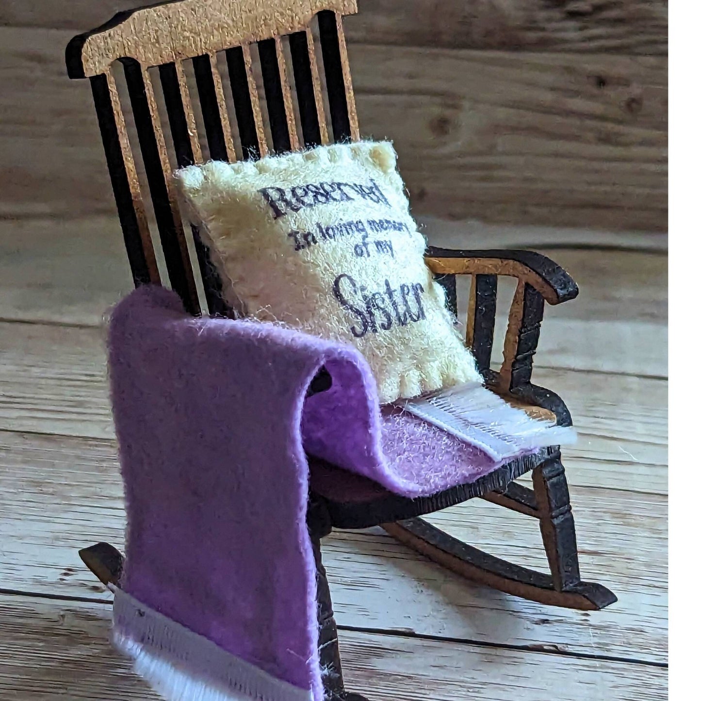 Reserved in memory of Sister memorial , empty rocking chair , add a name ,gift for the loss of sister ,sympathy gift ,condolence gift