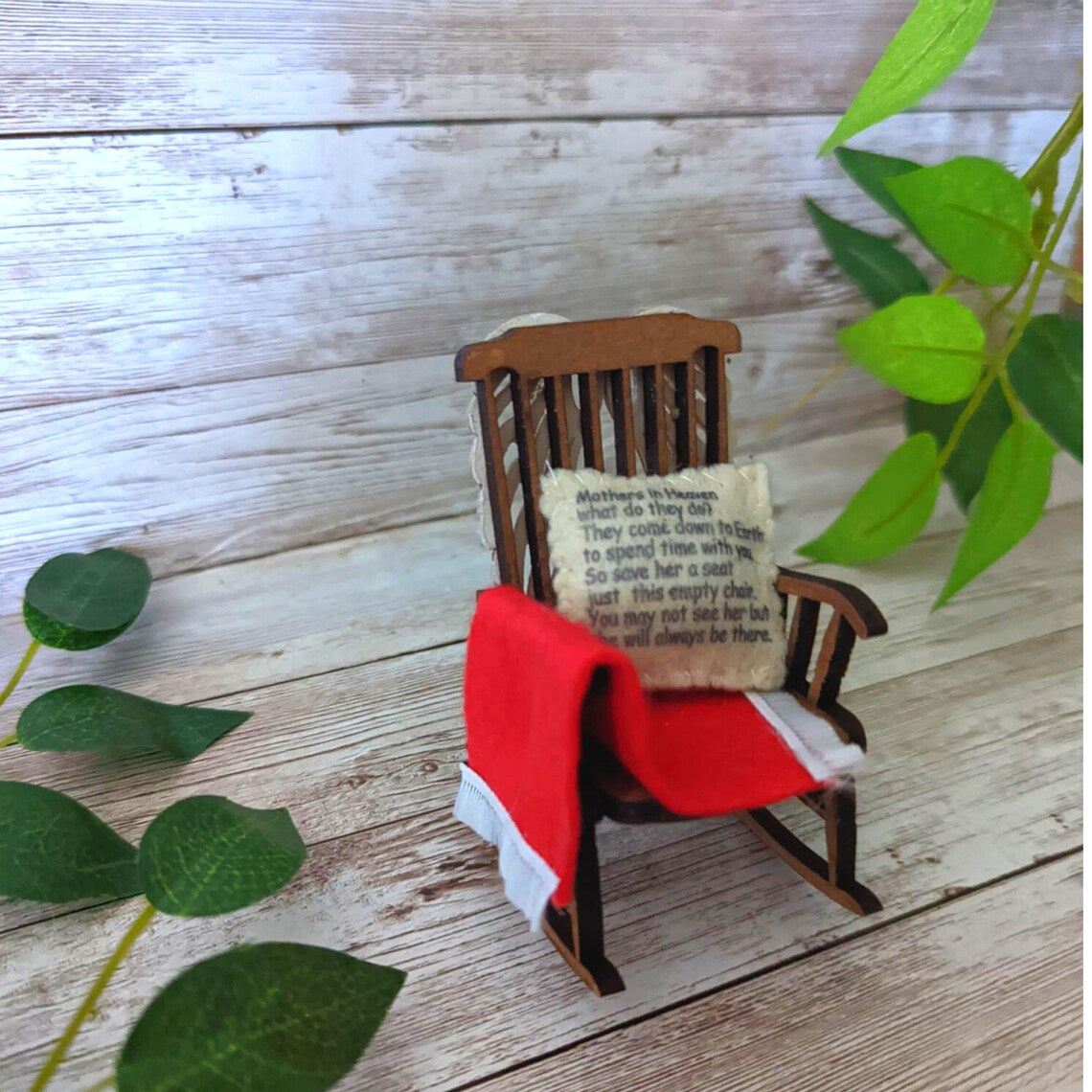 Mothers in Heaven memorial decorationMothers in Heaven memorial decoration empty rocking chair to remember mum. gift for loss of mum .sympathy gift