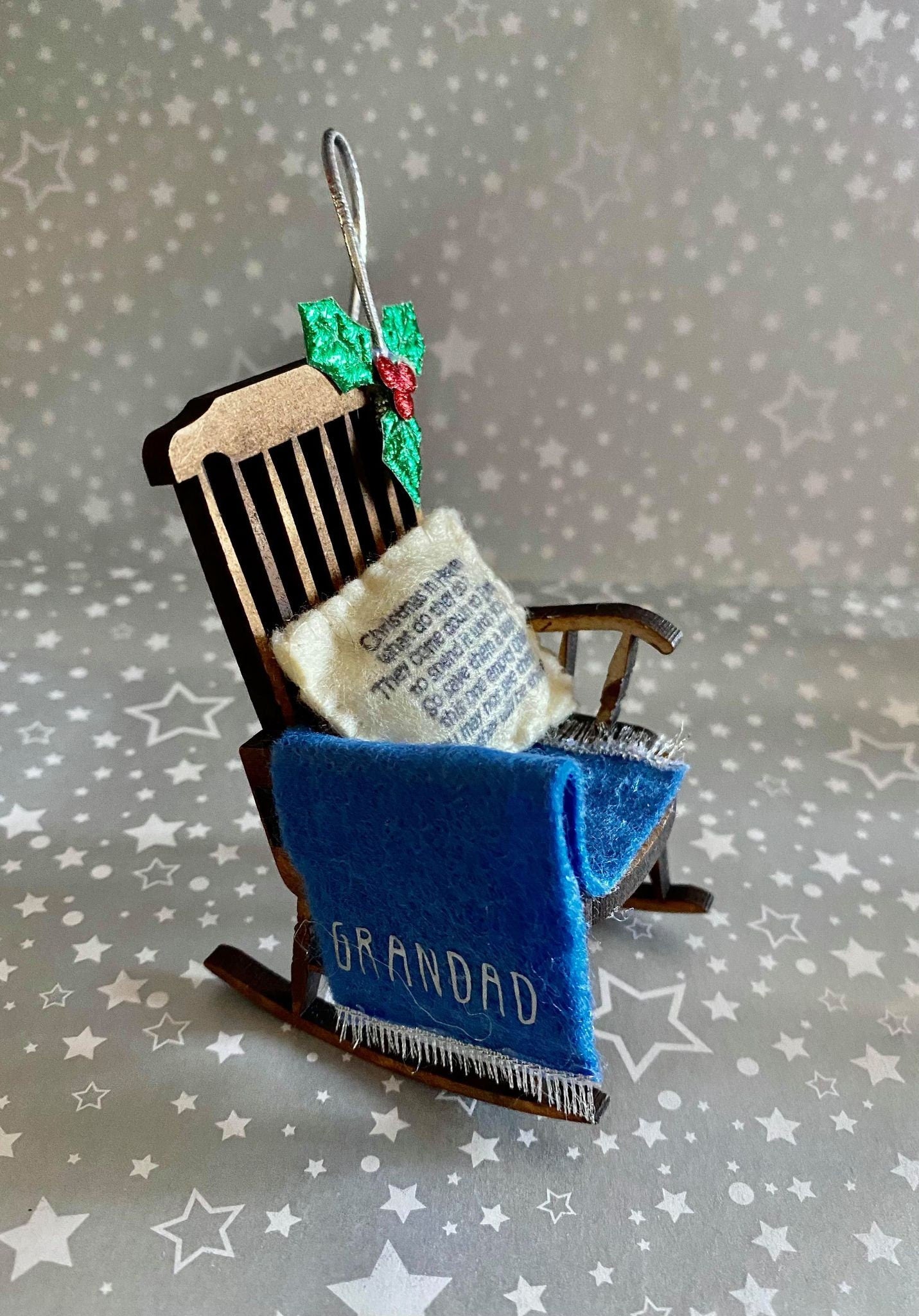 Christmas in Heaven Ornament - rocking chair-Christmas sympathy gift Memorial  of loved one empty chair