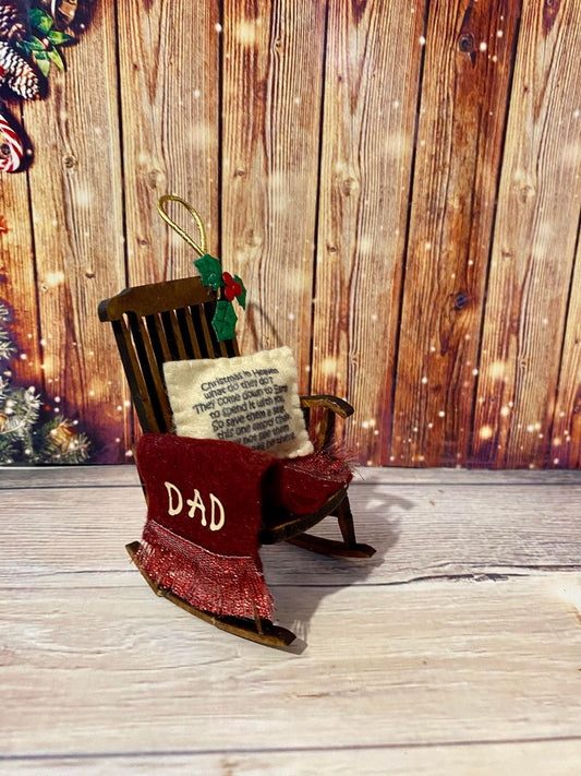 Christmas in Heaven Ornament - rocking chair-Christmas sympathy gift Memorial  of loved one empty chair