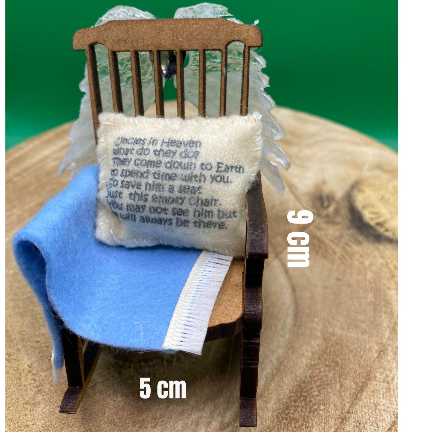 Uncle in Heaven memorial decoration empty rocking chair to remember uncle gift for loss of uncle sympathy gift personalised in loving memory