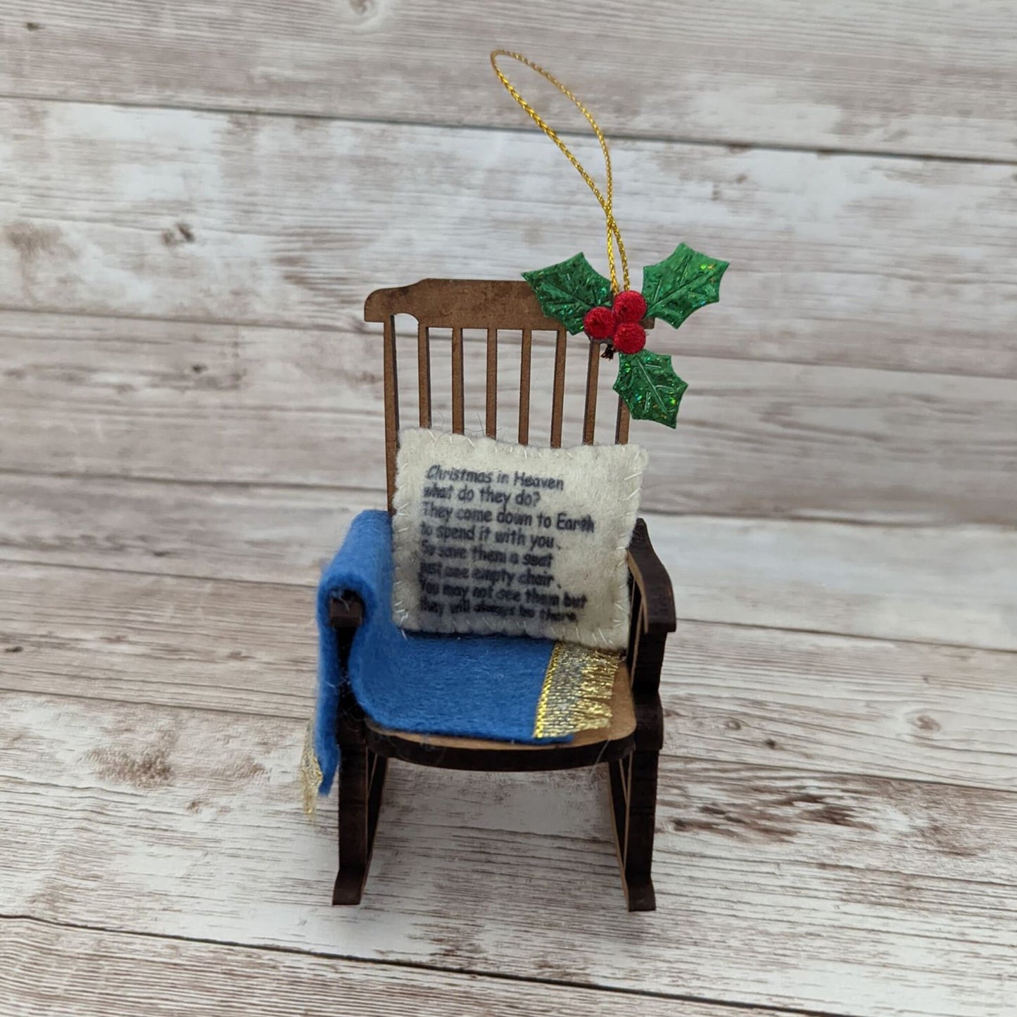 Memory Bauble Christmas in Heaven Memorial ornament one empty chair keepsake for Christmas tree