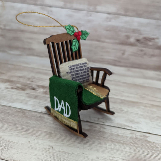 Memory Bauble Christmas in Heaven Memorial ornament one empty chair keepsake for Christmas tree