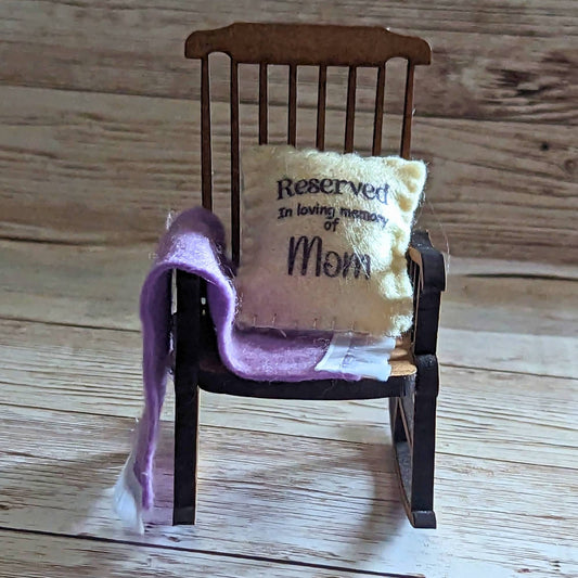 Reserved for Mom memorial decoration empty rocking chair remember gift for loss of mom ,thoughtful gift for grief  save a seat