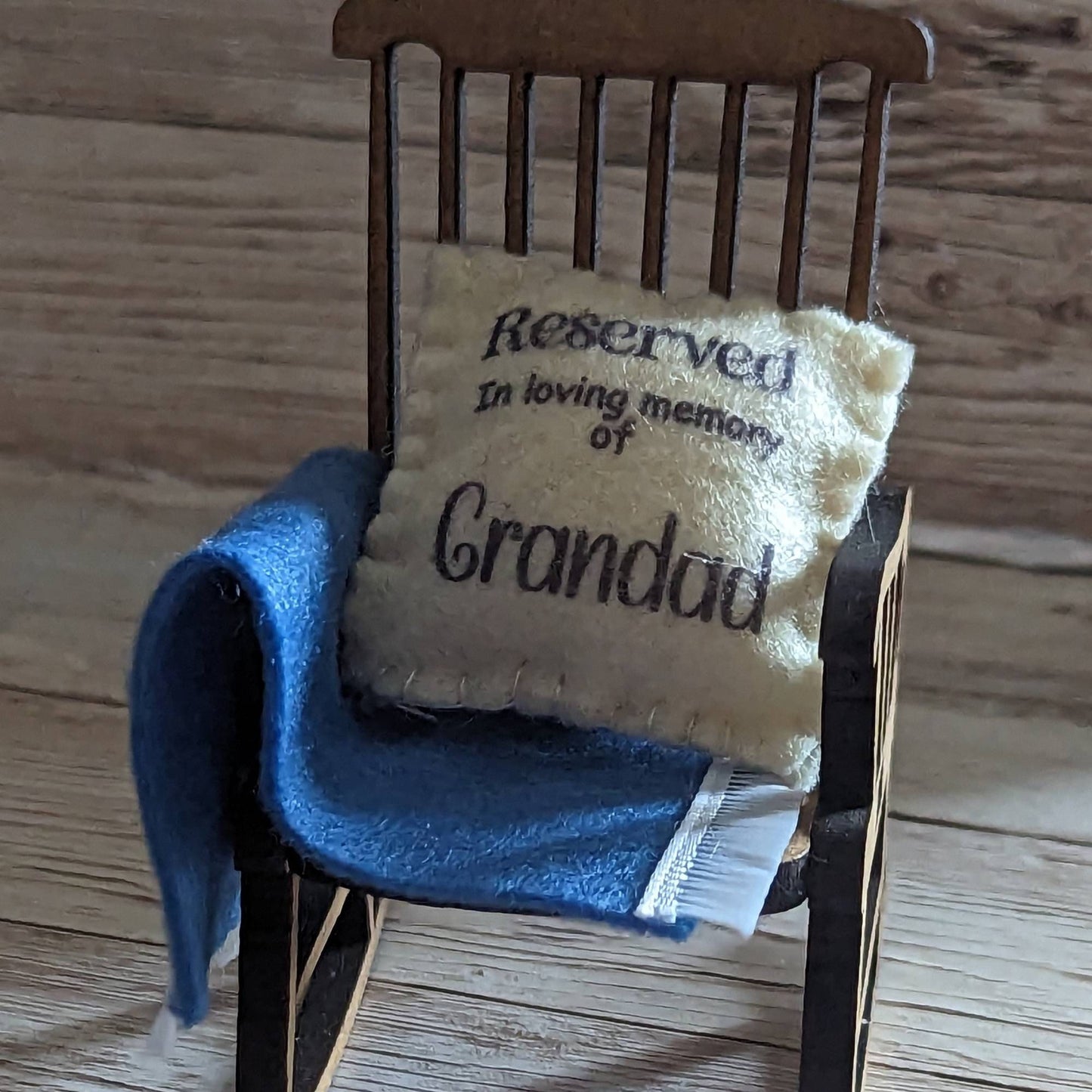 Reserved for Grandad memorial decoration empty rocking chair remember can be sympathy gift condolence gift