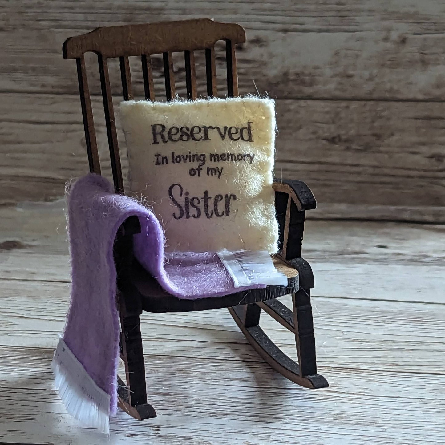 Reserved in memory of  Sister memorial , empty rocking chair , add a name ,gift for the loss of sister ,sympathy gift ,condolence gift