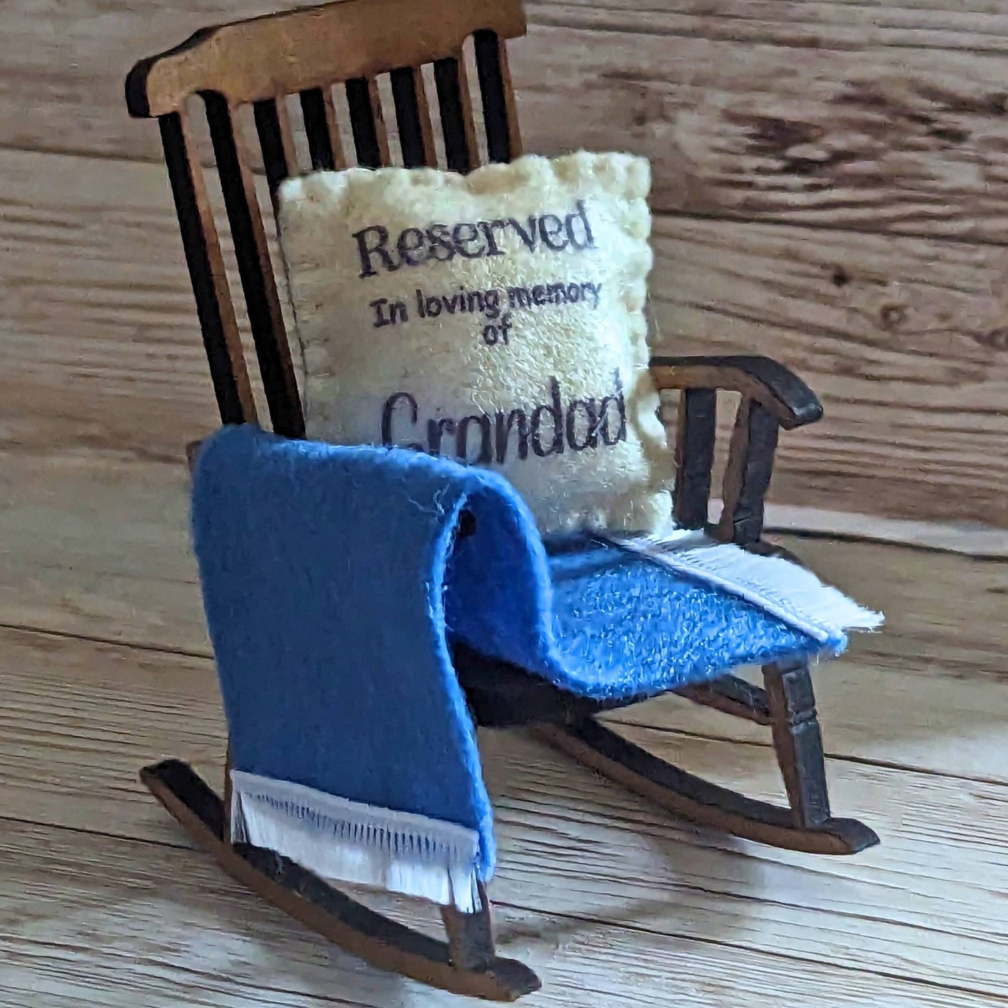 Reserved for Grandad memorial decoration empty rocking chair remember can be sympathy gift condolence gift