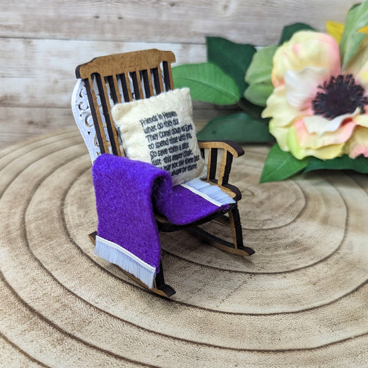 Friend in Heaven memorial decoration empty rocking chair to remember friend gift for loss of friend sympathy gift personalised gift loss