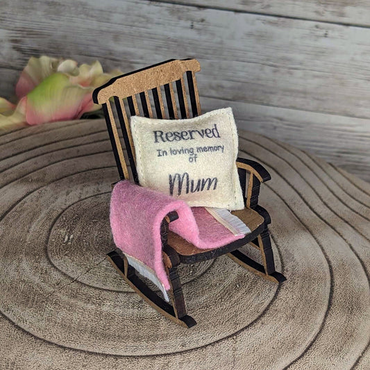 Reserved for Mum memorial decoration empty rocking chair remember gift for loss of mum ,thoughtful gift for grief  save a seat