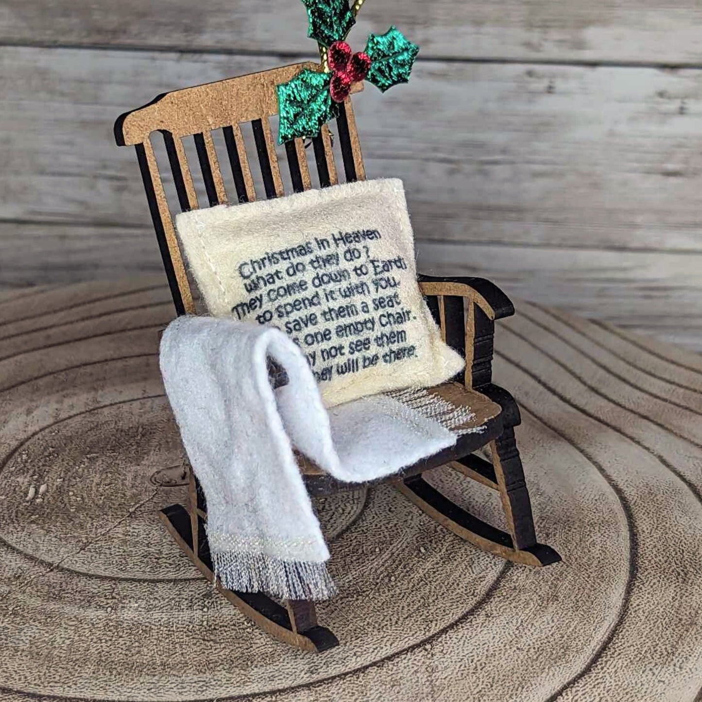 Christmas in Heaven Rocking Chair Ornament, Empty Chair Loved One in Heaven, Remembrance Christmas sympathy gift