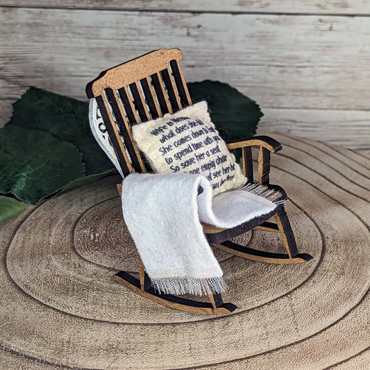 Remembrance Rocking Chair for Loss of Wife, Sympathy Gift, Memorial Decoration, In Loving Memory, Wife in Heaven