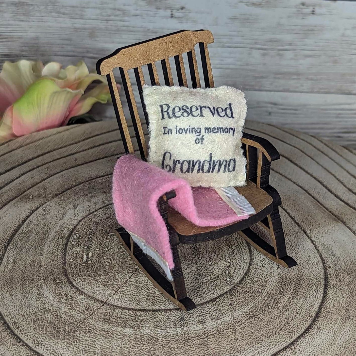 Reserved for Grandma Memorial Empty Rocking Chair, Thoughtful Gift for Loss of Granny , Save a Seat, Grief Remembrance