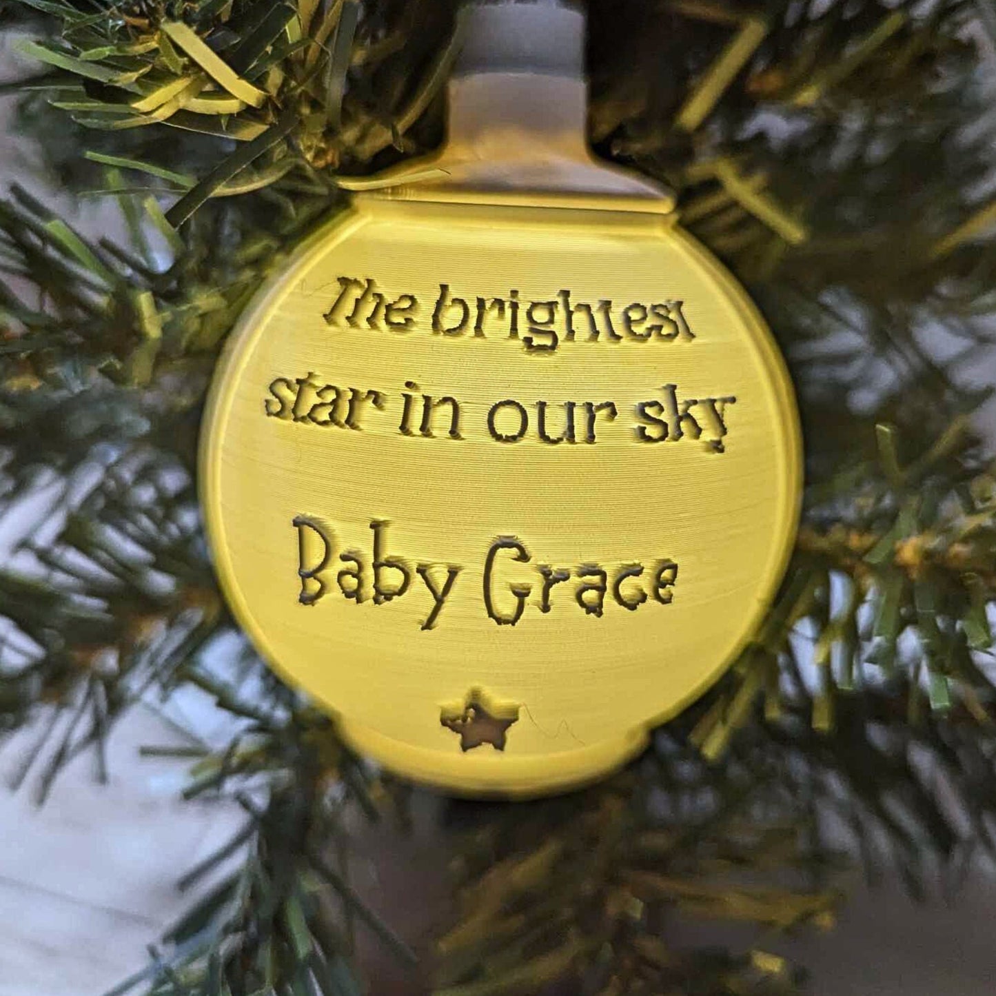 Custom Angel Baby 3D Printed Personalized Christmas Warm White LED Lighted Ornament Ball  Child loss Gift .