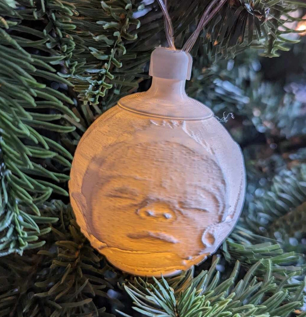 Custom Angel Baby 3D Printed Personalized Christmas Warm White LED Lighted Ornament Ball  Child loss Gift .