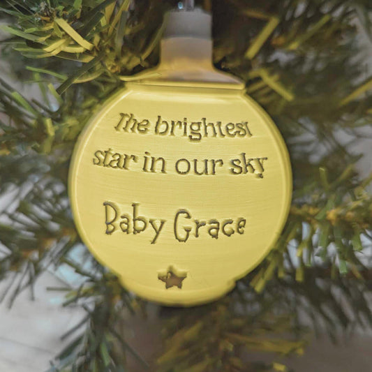 Custom Angel Baby 3D Printed Personalized Christmas Warm White LED Lighted Ornament Ball  Child loss Gift .